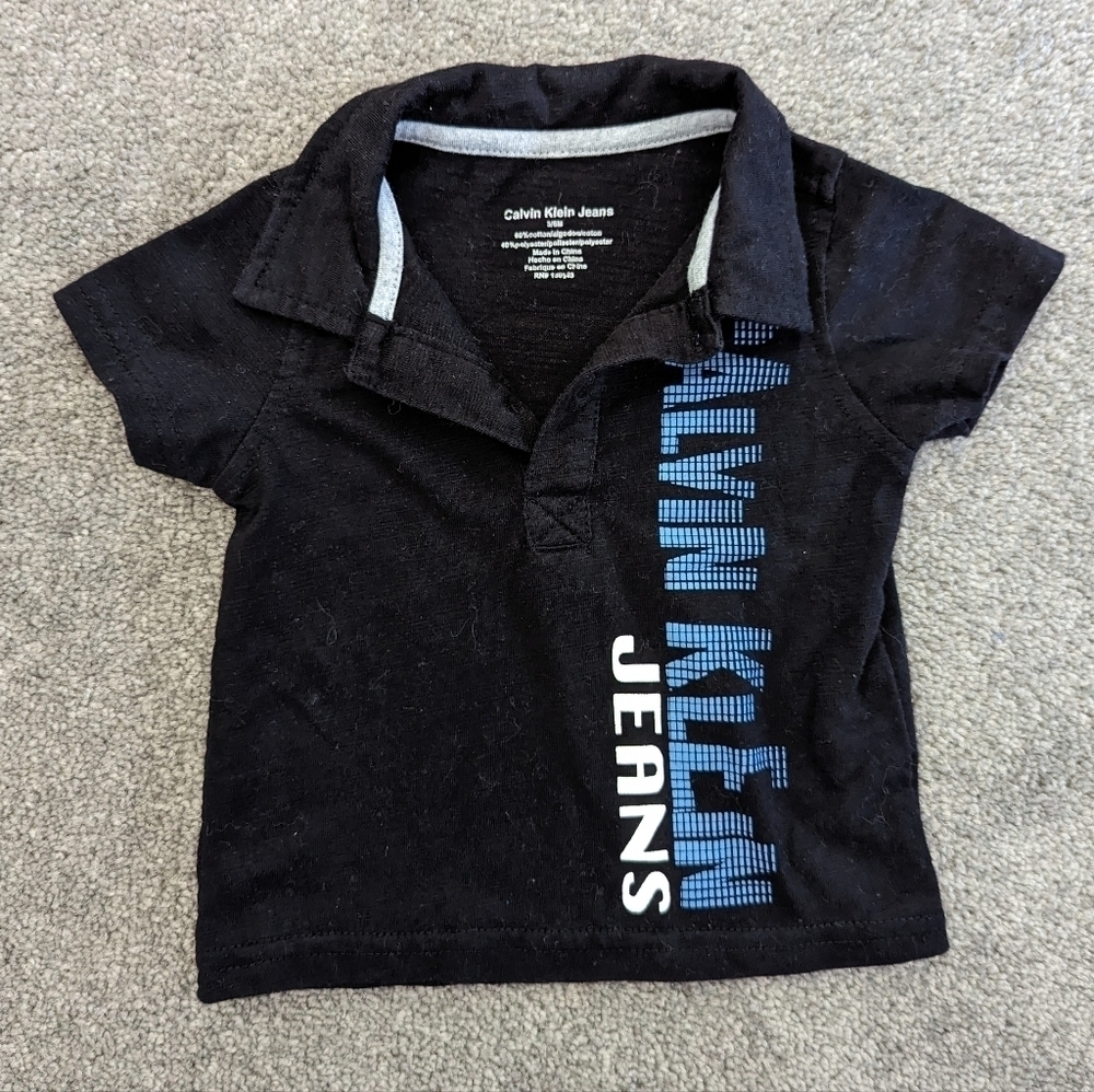 Calvin Klein Jeans black polo Tshirt for baby boys size 3-6 months